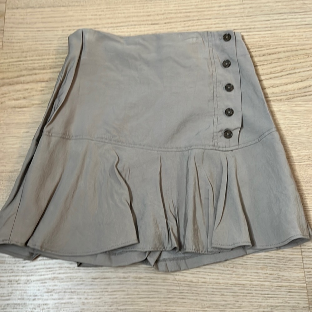Zara button flared skort in brown